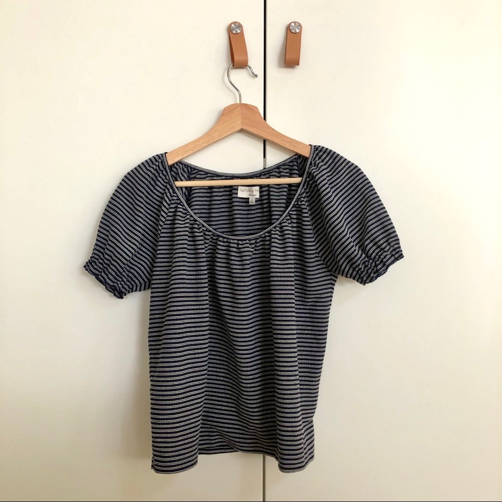 Madewell Striped Puff-sleeves Top